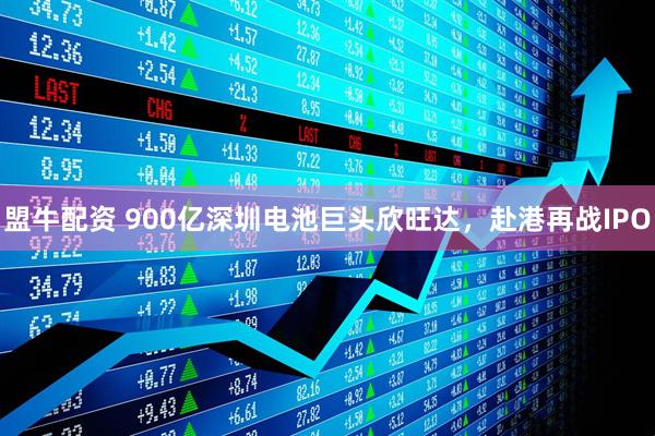 盟牛配资 900亿深圳电池巨头欣旺达，赴港再战IPO